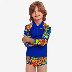 TODDLER BOY'S PRINTED SWIMMING TRUNKS - MIXED MESS