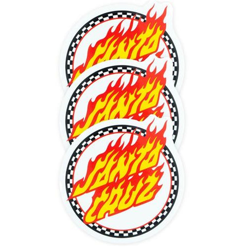 CHECKED RINGED FLAMED DOT STICKER