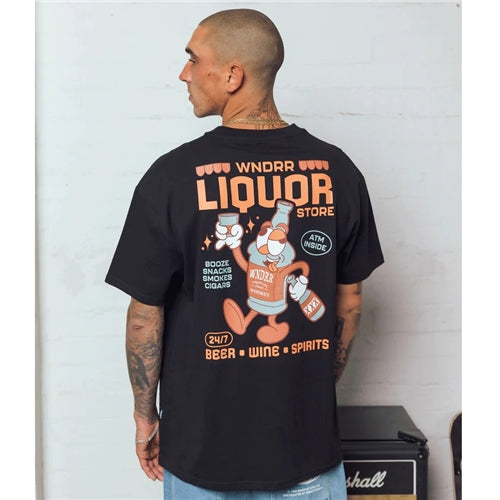 LIQUOR BOX FIT TEE - BLACK