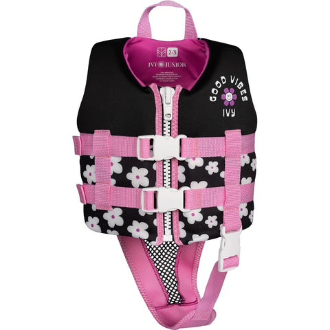 IVY 2027 JUNIOR GIRLS VEST - BLACK FLOWERS