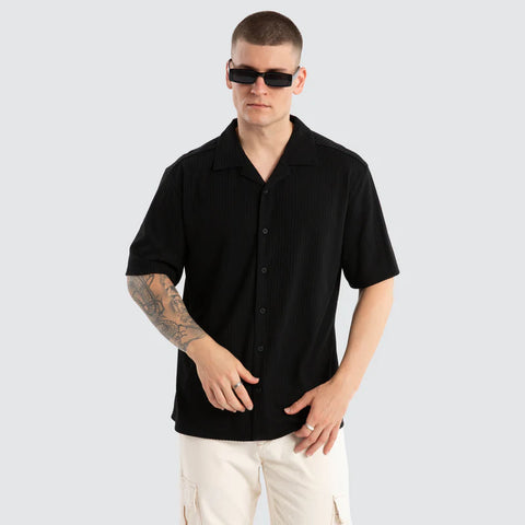 NOMADIC PARADISE CASANOVA CROPPED RESORT SHIRT