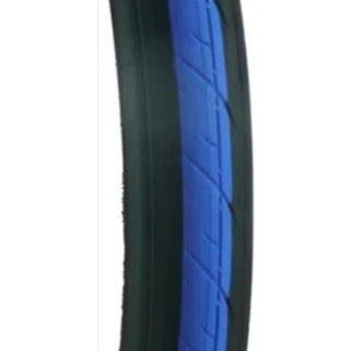 DURO TYRE 700 X 25C BLACK/BLUE WIRE BEAD 30TPI TAIWAN PREMIUM TYRE (25-622)