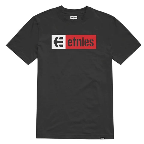 ETNIES NEW BOX S/S TEE BLACK/RED/WHITE