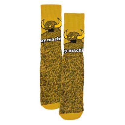 TM- FURRY MONSTER SOCK  - MUSTARD