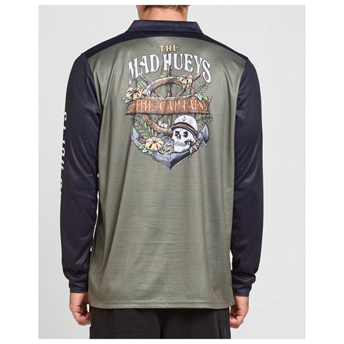 SHIPWRECKED CAPTAIN FISHING JERSEY - DUSTY GREEN