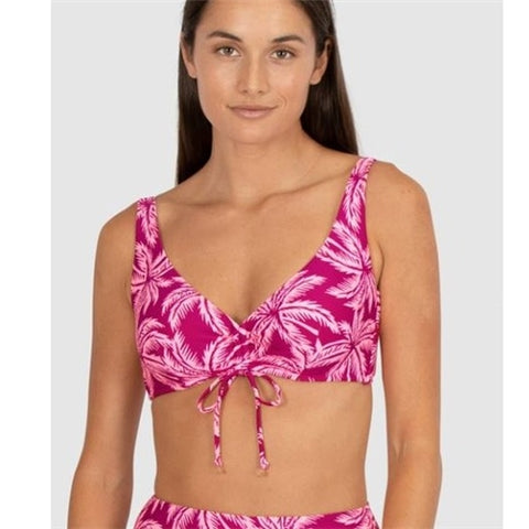 HOT TROPICS - D/E CUP UNDERWIRE BIKINI BRA TOP - CRIMSON