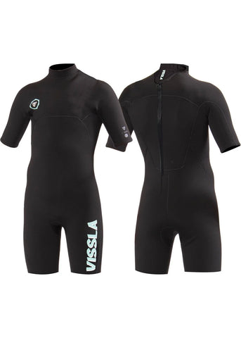 VISSLA BOYS FLAT LOCK SPRING BLACK WETSUIT