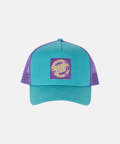 SANTA CRUZ MFG DOT PATCH TRUCKER CAP - TEAL