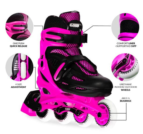 BLADE PINK - SIZE ADJUSTABLE INLINE SKATES