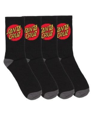 SANTA CRUZ CLASSIC DOT SOCK 2-8 YOUTH 4PK