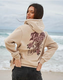 THE MAD HUEYS FREEDOM FOREVER WOMENS HOODIE - LATTE WASHED
