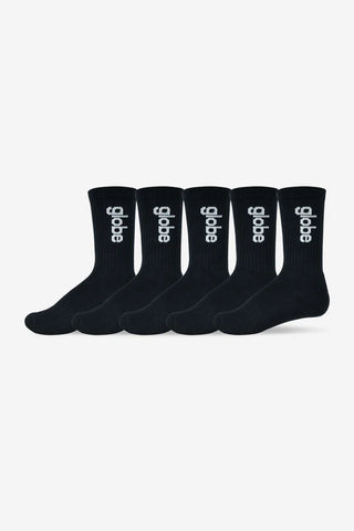 GLOBE O.G VERT LOGO HI SOCK 5 PACK | 7-11 BLACK