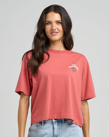 THE MAD HUEYS PIRATES LIFE | WOMANS BOXY TEE DUSTY ROSE