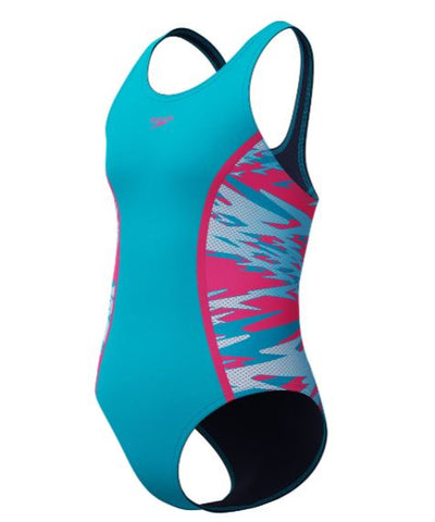 JUNIOR GIRLS HYPERBLOOM SPLICE MUSCLEBACK ONE PIECE | BLUE