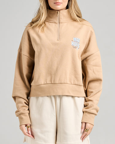 ICY HUEYS WOMENS QUARTER ZIP LATTE
