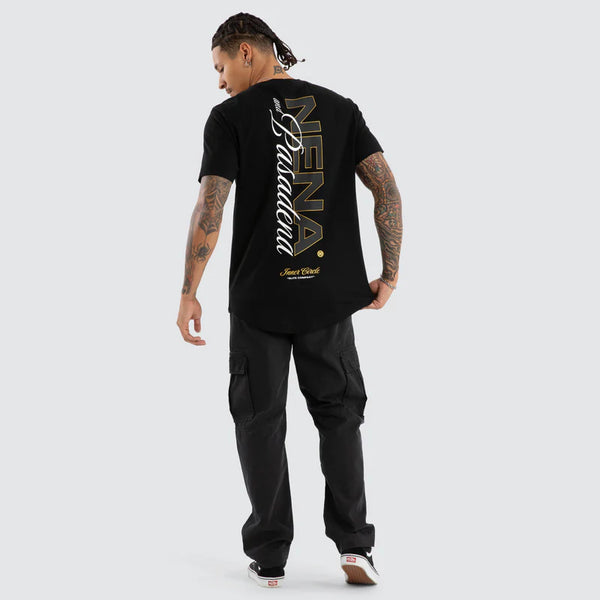 NXP VEERED DUAL CURVED TEE | JET BLACK