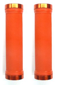 TRIGRAM LOCK ON DUAL CLAMP GRIPS 130MM WITH PLUG ORANGE