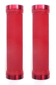 TRIGRAM LOCK ON DUAL CLAMP GRIPS 130MM WITH PLUG RED