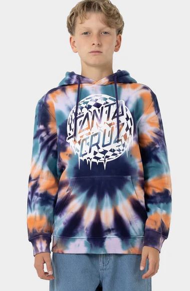 BOYS CHECK WASTE DOT MONO FRONT HOODIE