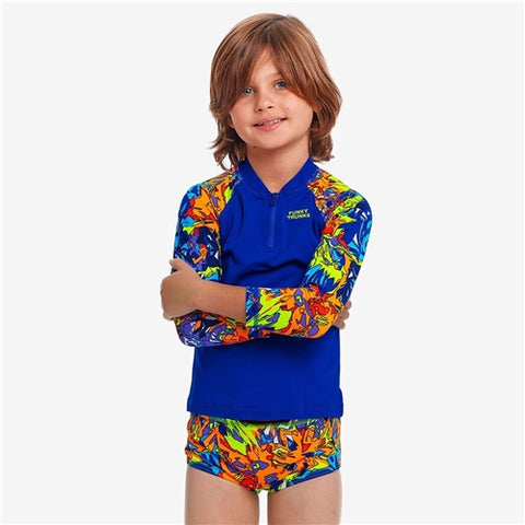 TODDLER BOY'S ZIPPY RASH VEST - MIXED MESS