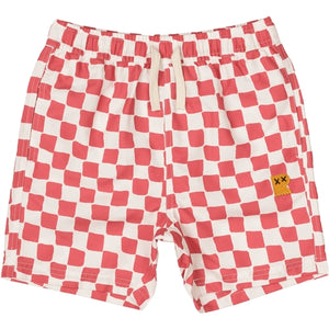 RED CHECKER BOARDSHORT