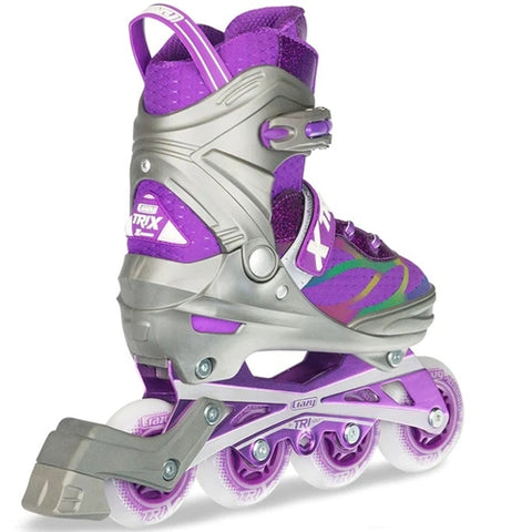 TRIX 4 WHEEL SIZE ADJUSTABLE 1-4 INLINE SKATES PURPLE MEDIUM