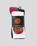 SANTA CRUZ CLASSIC DOT CREW SOCK 2-8 4 PACK