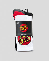 SANTA CRUZ CLASSIC DOT CREW SOCK 2-8 4 PACK