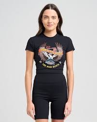THE MAD HUEYS BORN TO RIDE WOMENS BABY TEE