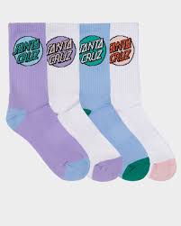 OTHER DOT WOMENS CREW SOCK 4 PACK 6-10 | WHITE/BLUE/PURPLE
