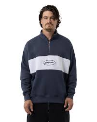 SANTA CRUZ SLAM OVAL STRIP SWEATER QUARTER ZIP