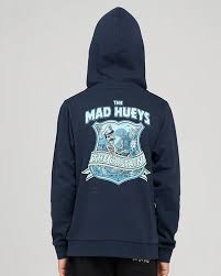 THE MAD HUEYS CAPTAIN TWO FACED YOUTH HOODED PULLOVER - NAVY