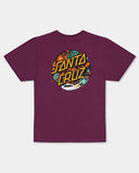 SANTA CRUZ SPACE DOT ROCKET TEE | MAROON