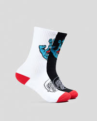 SANTA CRUZ OPUS SCREAMING HAND LONG CREW SOCK 2 PACK
