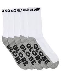 GLOBE WHITE GREY QUARTER SOCK