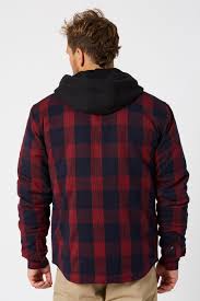 JET PILOT QUILTED MENS FLANNEL JACKET | RED