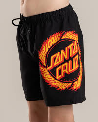 SANTA CRUZ FLAME RINGED DOT BOARDSHORT