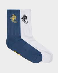 SCREAMING HAND STRIP CREW SOCK 2 PACK | BLUE/WHITE