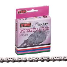 YBN CHAIN SINGLE SPEED 1/2 X 1/8 102L BMX SILVER/SILVER
