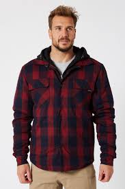 JET PILOT QUILTED MENS FLANNEL JACKET | RED