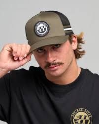 THE MAD HUEYS H SERIES TWILL TRUCKER CAP - OLIVE