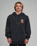 THE MAD HUEYS TRIPLE ON THE ROCKS HOODED PULLOVER WASHED BLACK