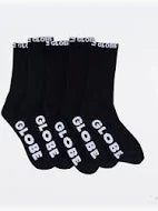 GLOBE MENS BLACKOUT QUARTER LENGTH SOCK 5 PACK