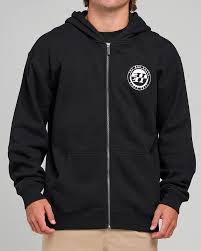 THE MAD HUEYS H SERIES SPLIT HOODED ZIP THRU - BLACK