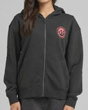 THE MAD HUEYS H SERIES SPLIT WOMENS HOODED ZIP THRU - VINTAGE BLACK