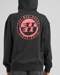 THE MAD HUEYS H SERIES SPLIT WOMENS HOODED ZIP THRU - VINTAGE BLACK