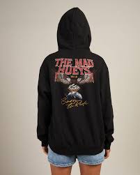 THE MAD HUEYS BORN TO HUEYS WOMENS HOODED PULLOVER