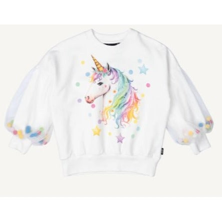 UNICORN TULLE SLEEVE SWEATSHIRT