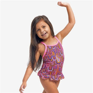TODDLER GIRL'S BELTED FRILL ONE PIECE - LEARN TO FLY