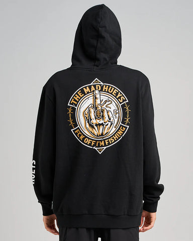The Mad Hueys FK off Fish On - hooded pullover | black